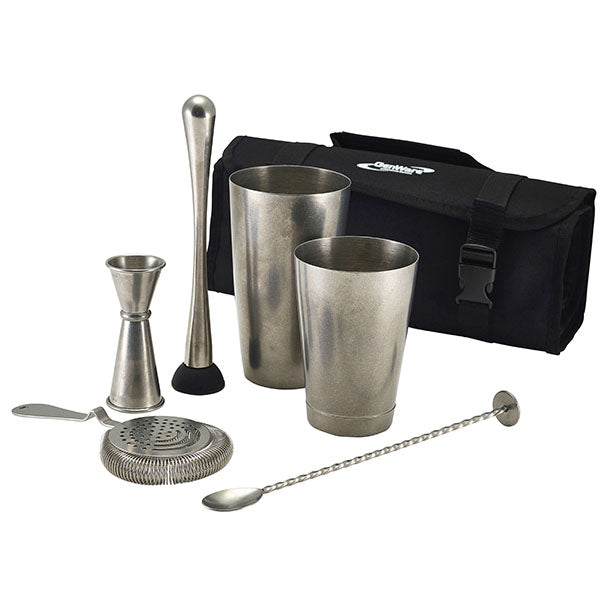Kit de bar Genware EU 7 pièces avec malette, photo fournisseur sur fond blanc