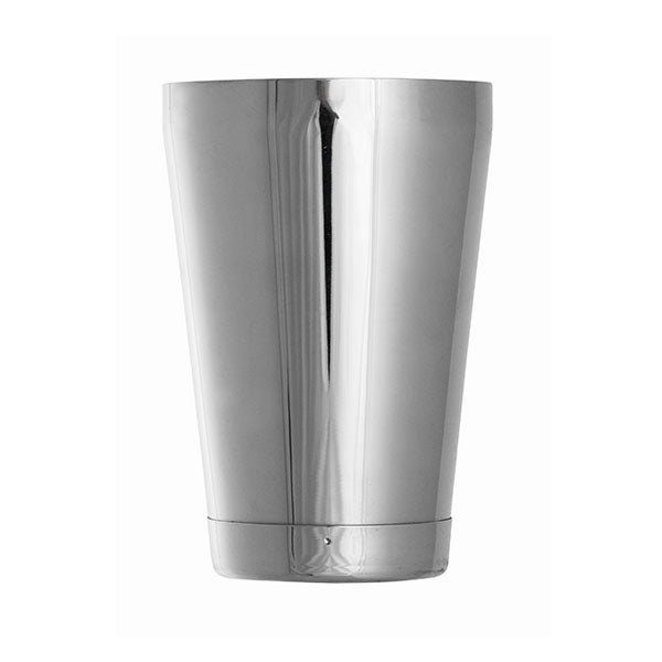 Petite tin de Boston shaker en inox sur fond blanc, photo fournisseur