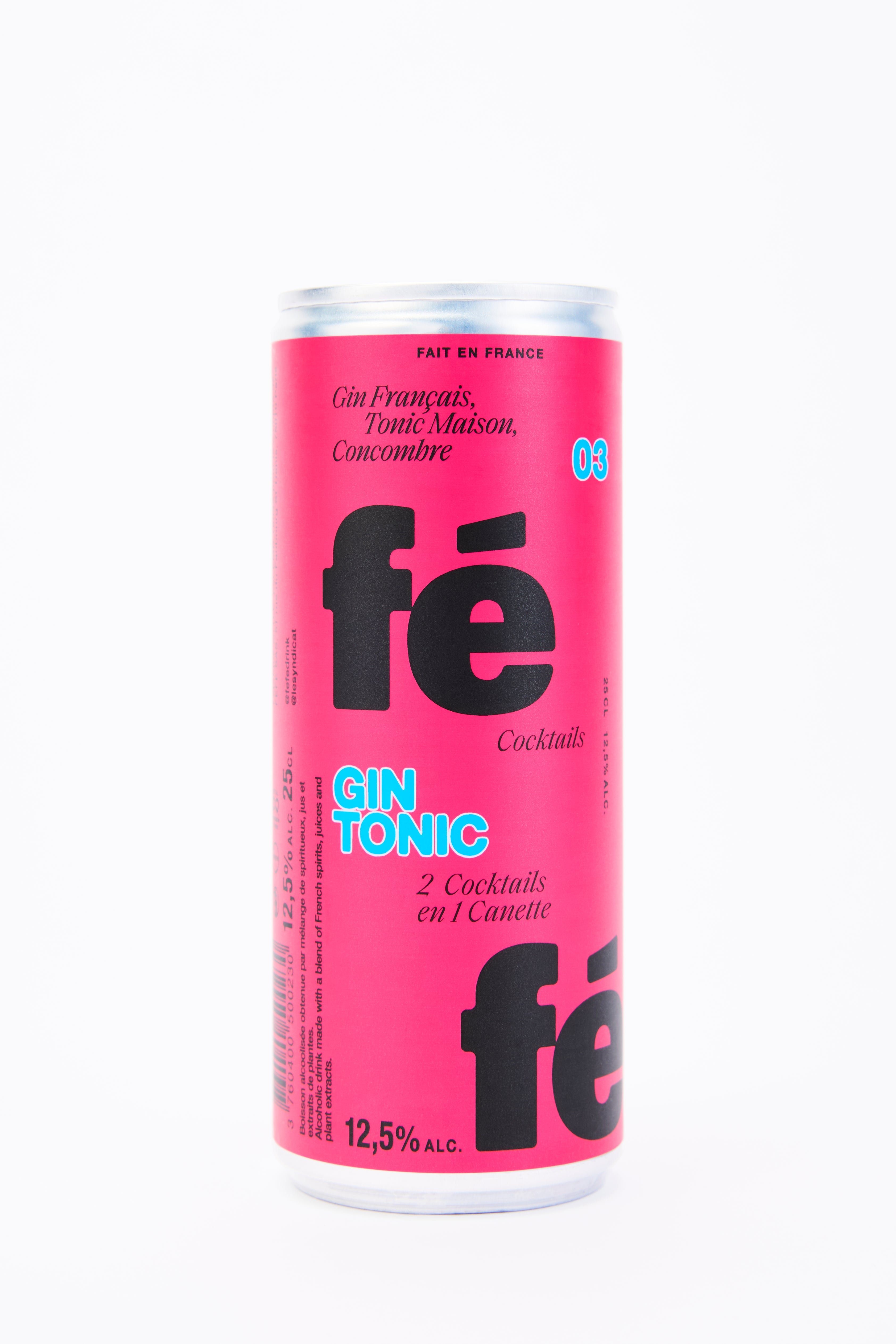 Gin Tonic x12 Cannettes - Cocktail prêt à servir - Rose - 250mL