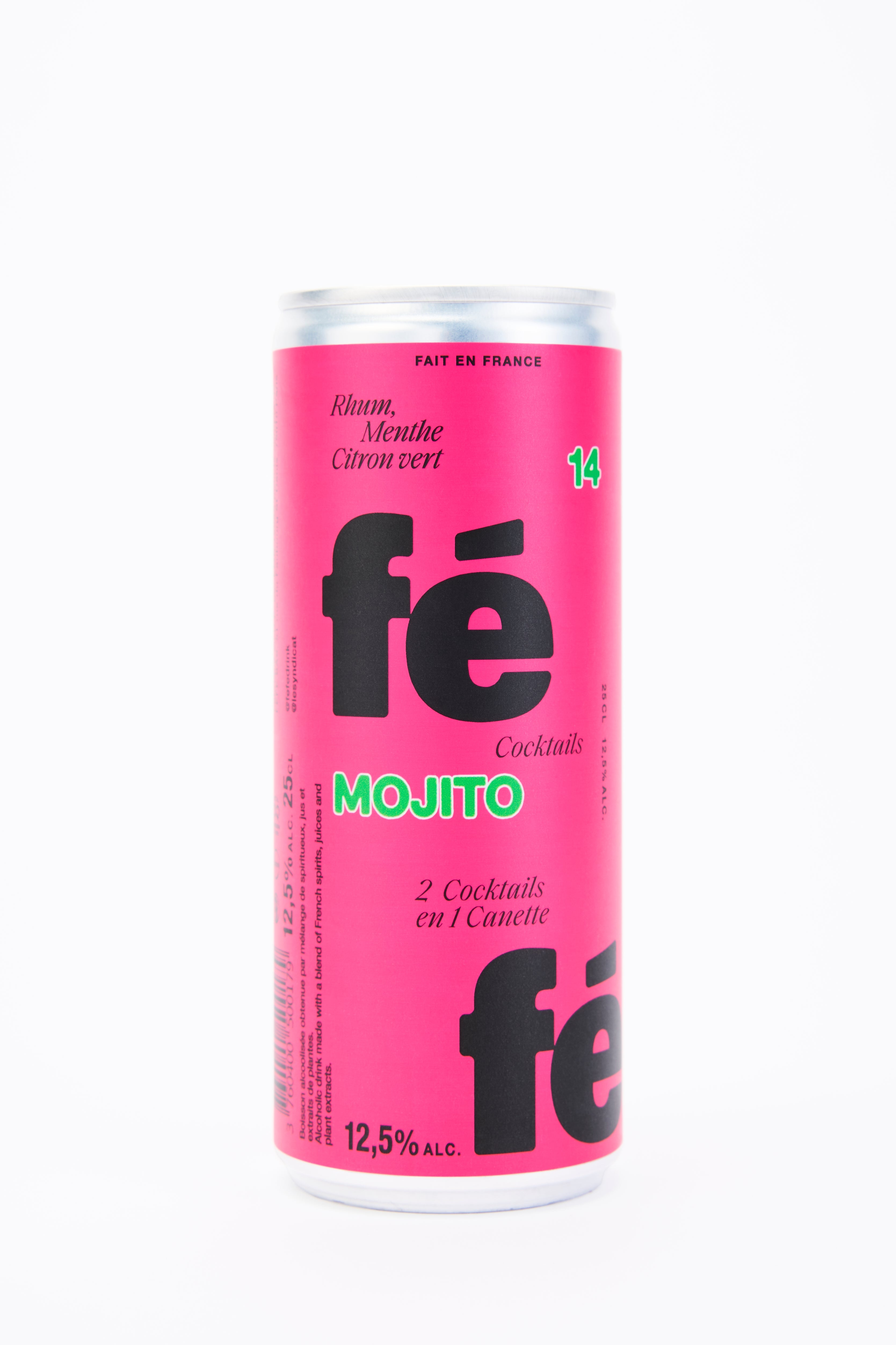 Mojito x12 Cannettes - Cocktail prêt à servir - Rose - 250mL