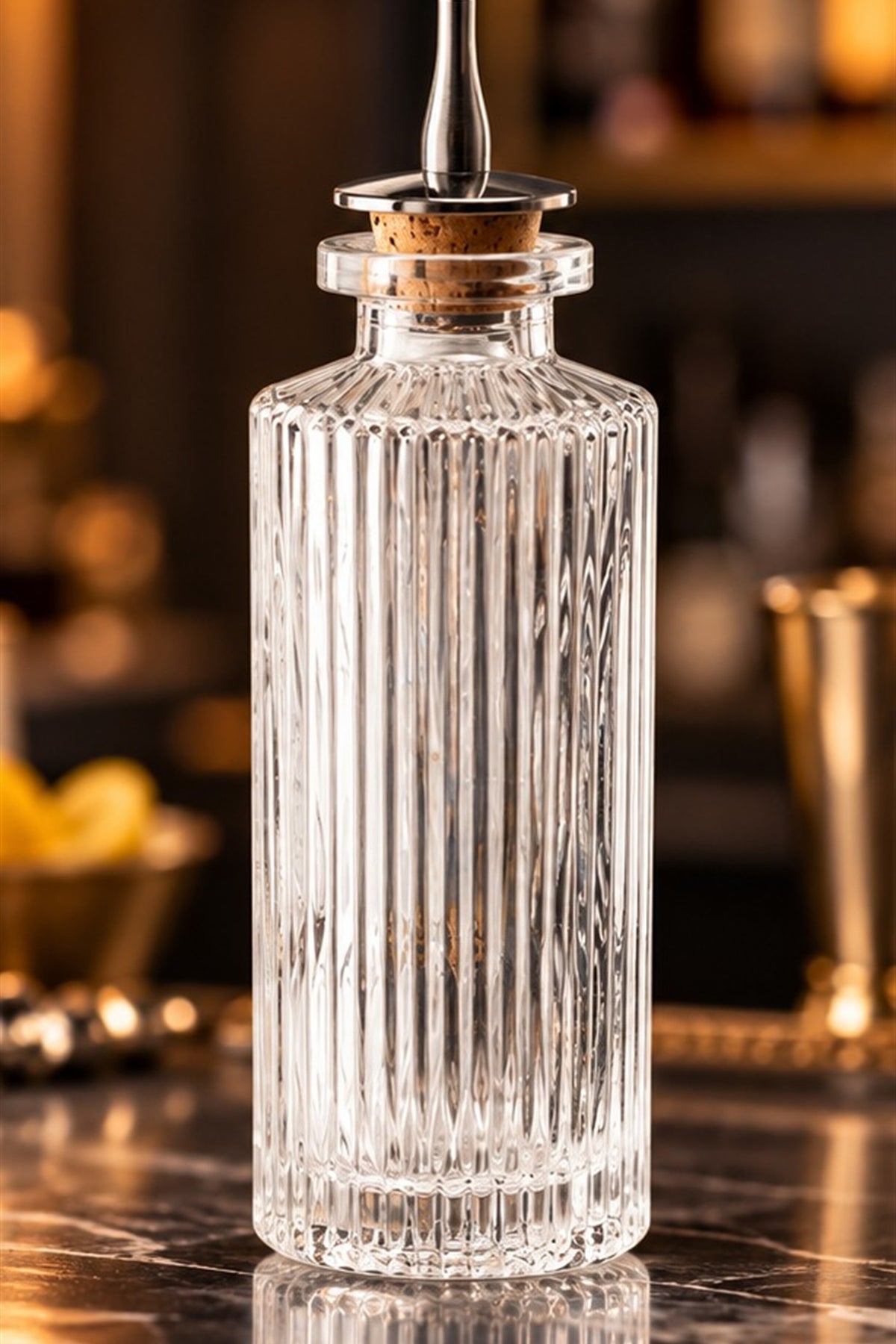 Bouteille bitter Mezclar Liberty 14,3 cl, vu de face sur fond clair
