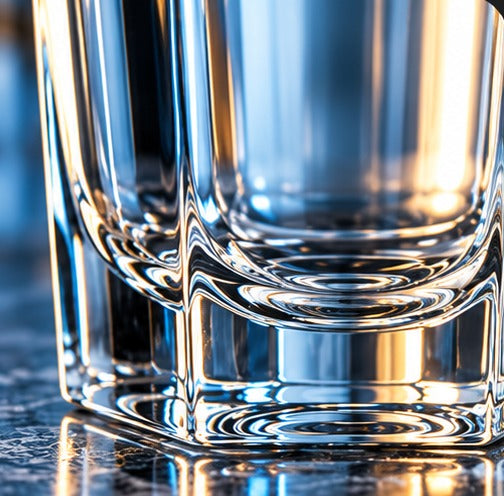 Verre long drink Libbey Gibraltar 35 cl, gros plan sur les facettes de la base