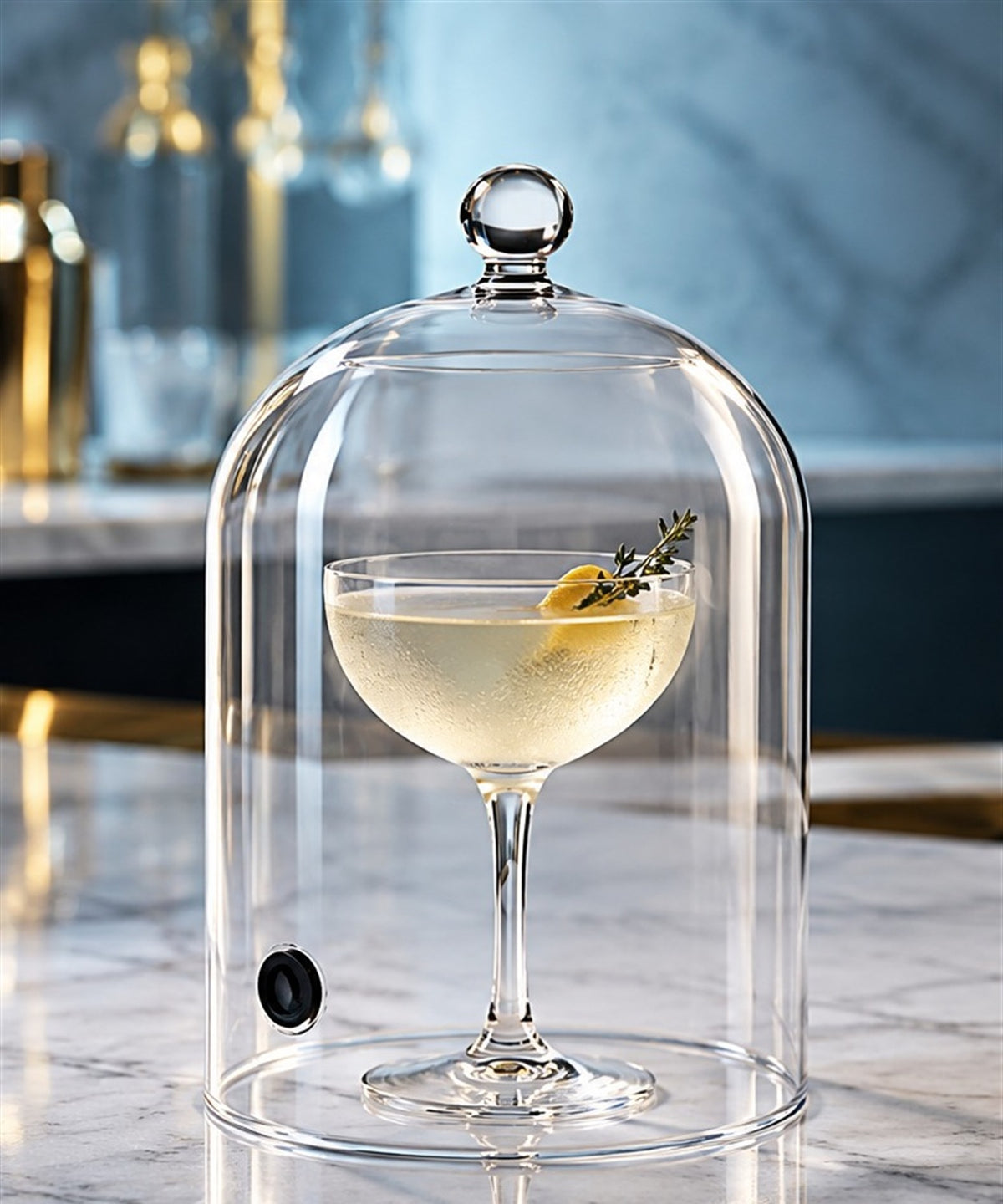 Cloche Cocktail Cover 100% chef, vu de face sur fond clair