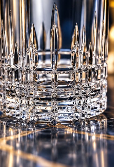Verre à mélange Spiegelau Perfect Serve 64 cl, gros plan sur la base taillée