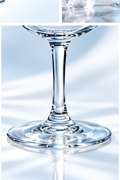 Pied et tige du verre ballon Splendid sur un plan de marbre