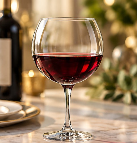 Verre à vin Chef & Sommelier Cabernet Ballon 47 cl, avec du vin rouge sur une table dressée