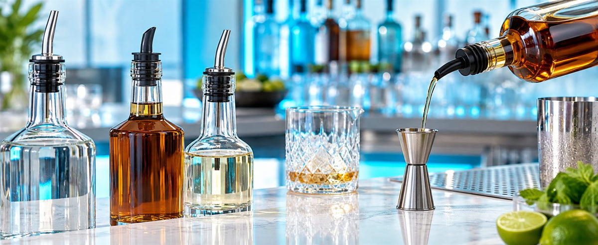 Becs verseurs professionnels BWA pour CHR, hétels et restaurants sur un comptoir en marbre