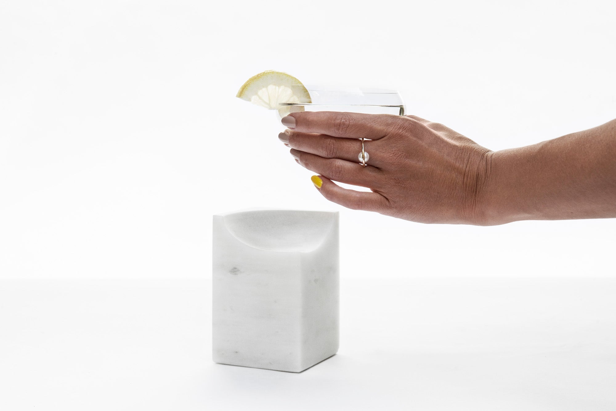 Cocktail Glass CRYSTAL MARBLE BASE - -