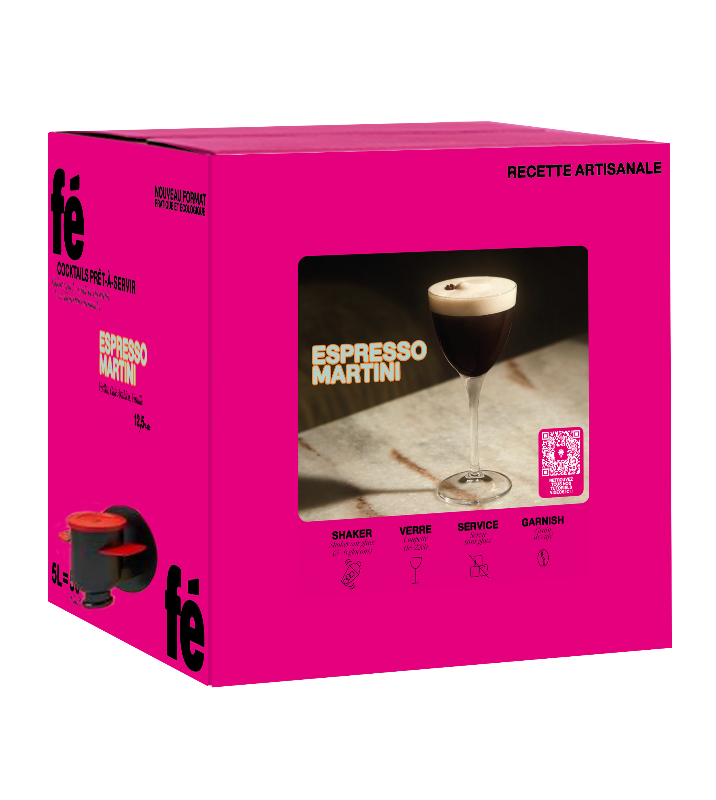 Espresso Martini 50 Cocktails - Cocktail prêt à servir - Rose - 5L - FÉFÉ