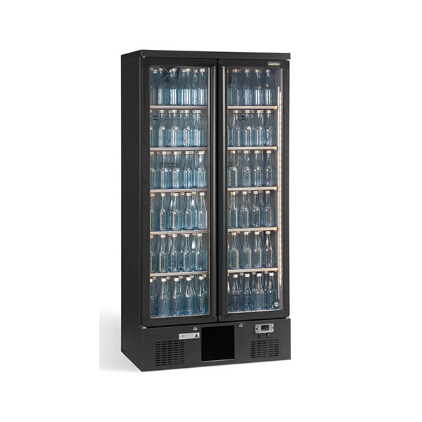 Vitrine de présentation - 2 portes vitrées - Noir - 500L - Gamko