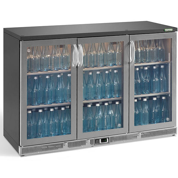 Vitrine réfrigérée - 3 portes vitrées - Inox - 315L - Gamko