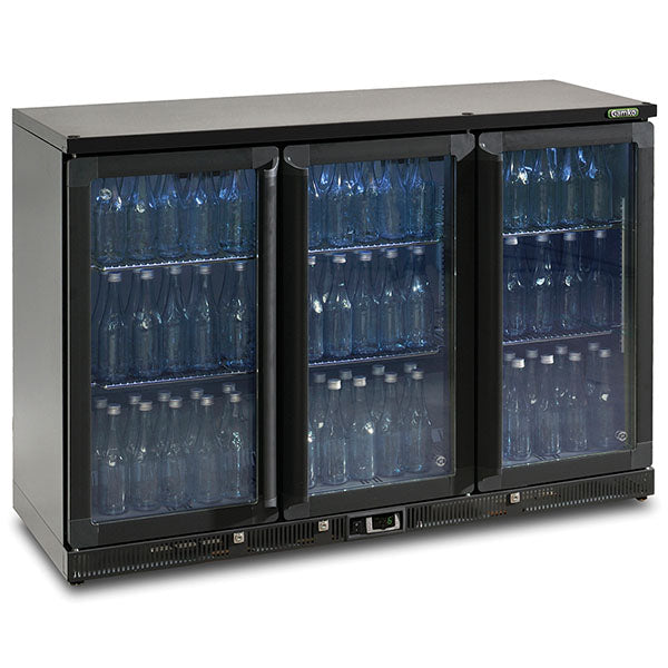 Vitrine réfrigérée - 2 portes vitrées - Noir - 315L - Gamko