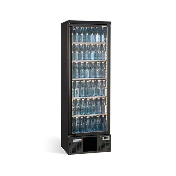 Vitrine de présentation - 1 porte vitrée - Noir - 300L - Gamko