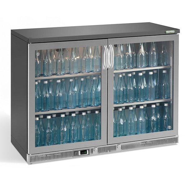 Vitrine réfrigérée - 2 portes vitrées - Inox - 275L - Gamko