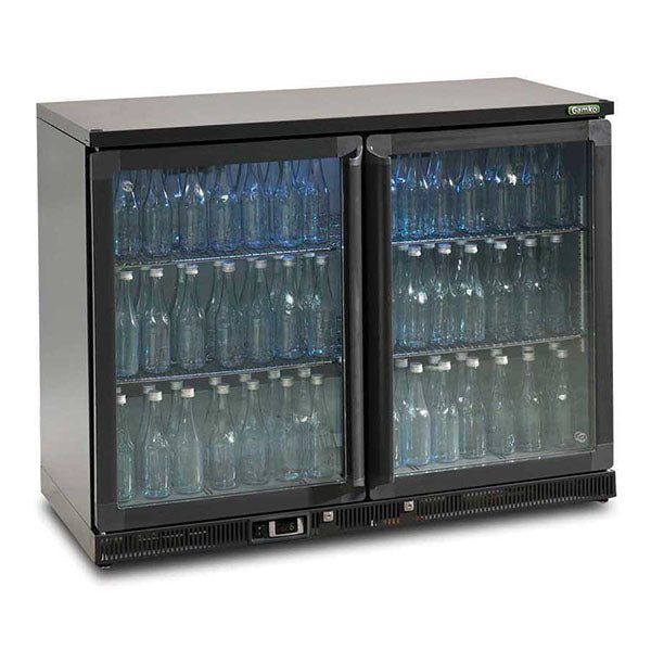 Vitrine réfrigérée - 2 portes vitrées - Noir - 275L - Gamko