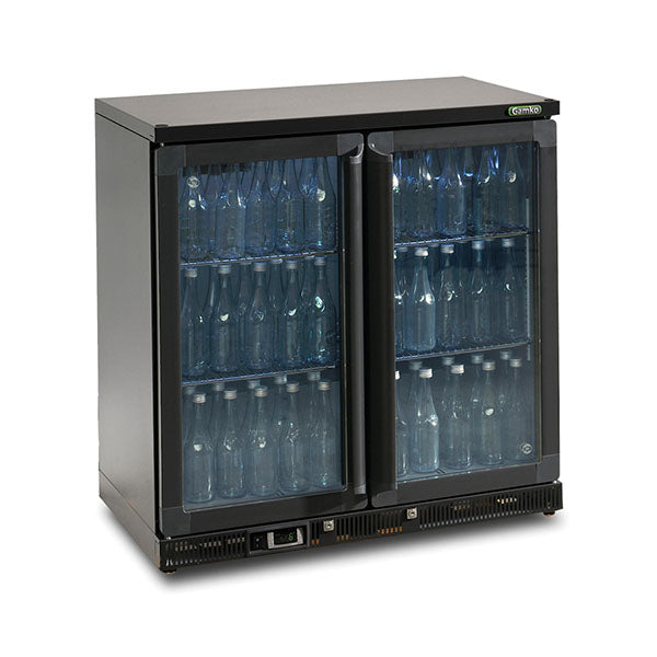 Vitrine réfrigérée - 2 portes vitrées - Noir - 250L - Gamko