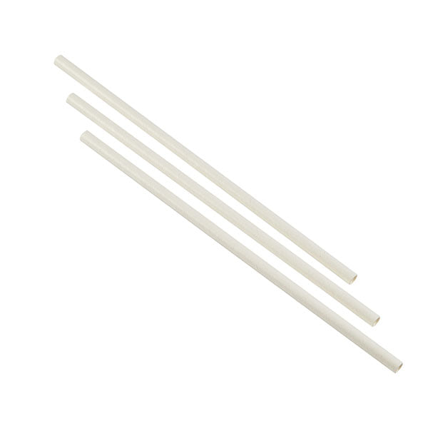 Pailles - Papier - Blanches - 20cm x 6mm - x500 -