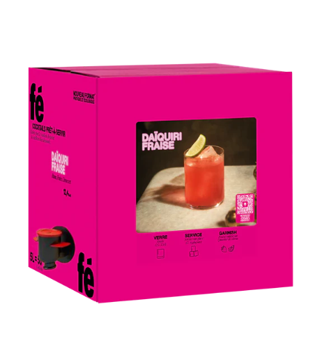 Daiquiri Fraise 50 Cocktails - Cocktail prêt à servir - Rose - 5L - FÉFÉ