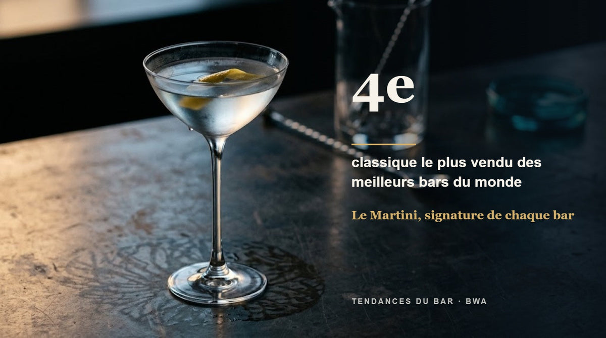 Dry Martini dans un Savage Coupetini, Martini signature de bar