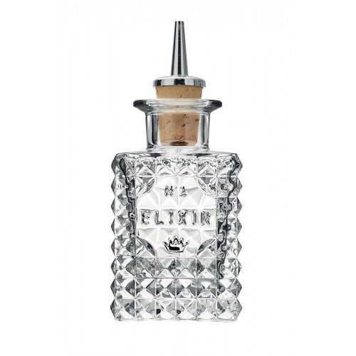 Bouteille bitter carrée Luigi Bormioli Elixr n°1 10 cl, photo fournisseur sur fond blanc