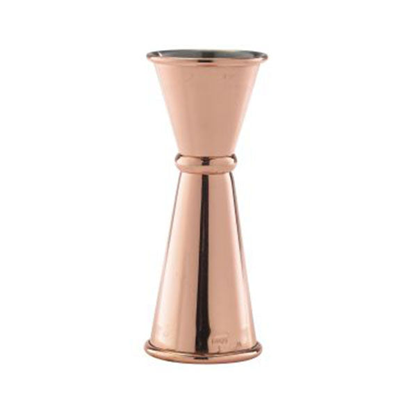 Jigger cuivre Genware EU 25/50 ml, photo fournisseur sur fond blanc