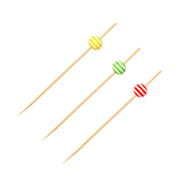 Pics en bambou Oxstal Candy jaune 9 cm, lot de 100, photo fournisseur sur fond blanc