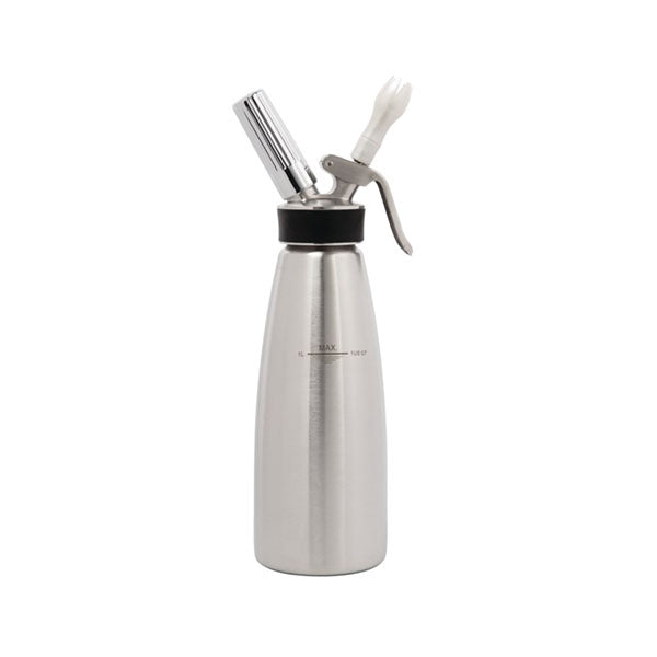 Siphon à chantilly ISI 1 L en inox, photo fournisseur sur fond blanc