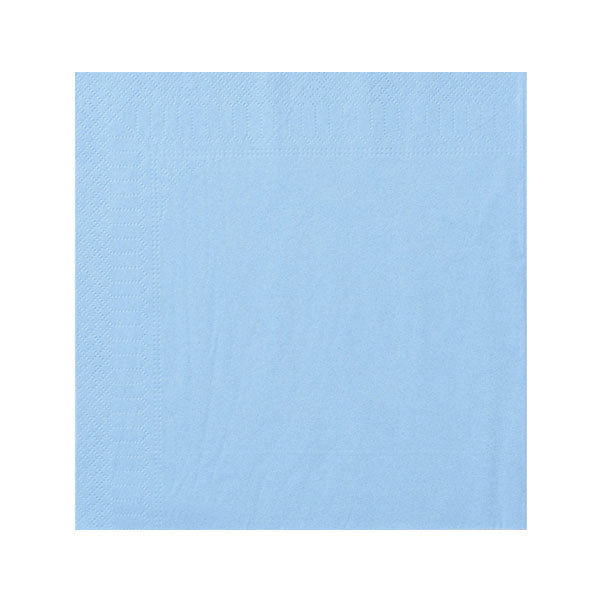 Serviettes en ouate bleu azur CGMP 20 × 20 cm, pack de 100, photo fournisseur sur fond blanc