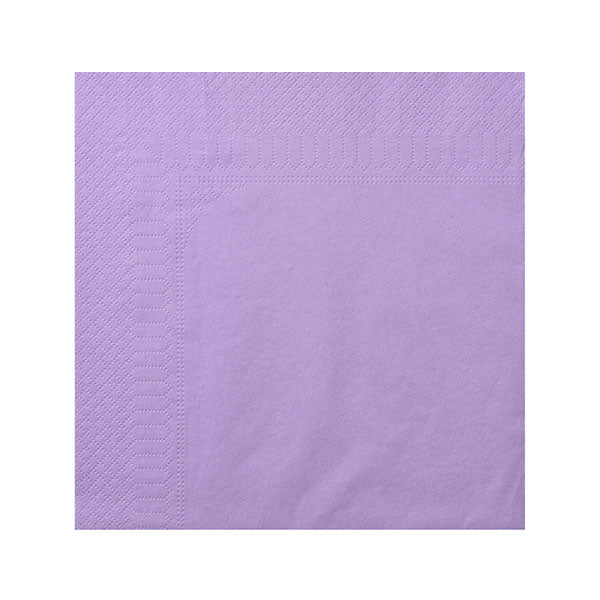 Serviettes en ouate lavande CGMP 20 × 20 cm, pack de 100, photo fournisseur sur fond blanc