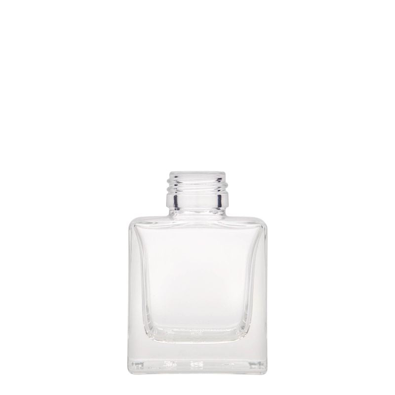Flacon en verre 100 ml « Cube », carré, ouverture : PP 28