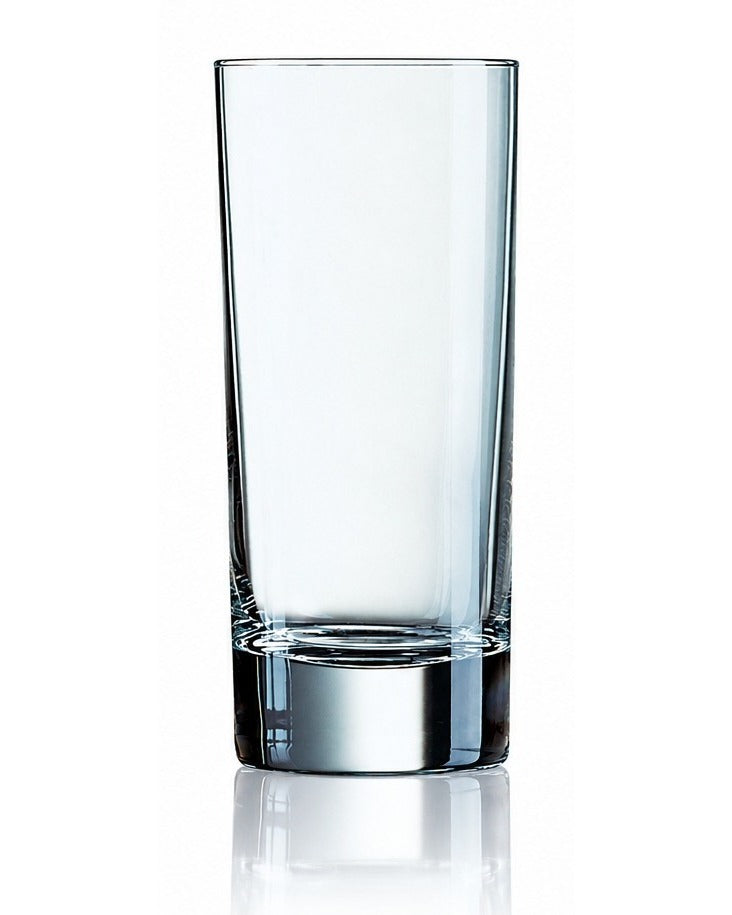 Verre long drink Arcoroc Islande 22 cl, vu de face sur fond clair