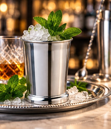 Julep Mezclar 40 cl, sur un plateau argenté avec un julep