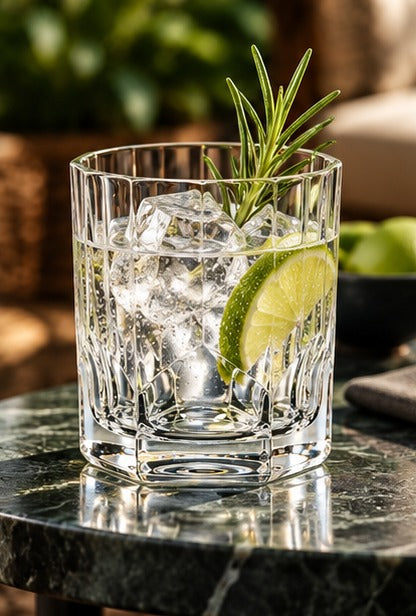Verre short drink Nachtmann Aspen 32 cl, avec un cocktail au romarin