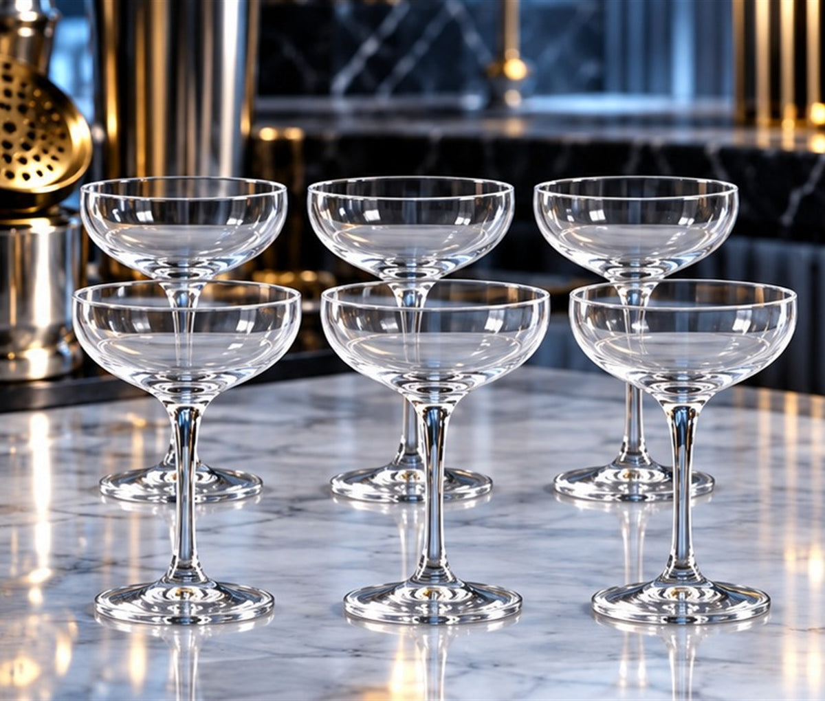 Coupe cocktail Toyo-Sasaki Hard Strong Petiole 13 cl, vu de face sur fond clair