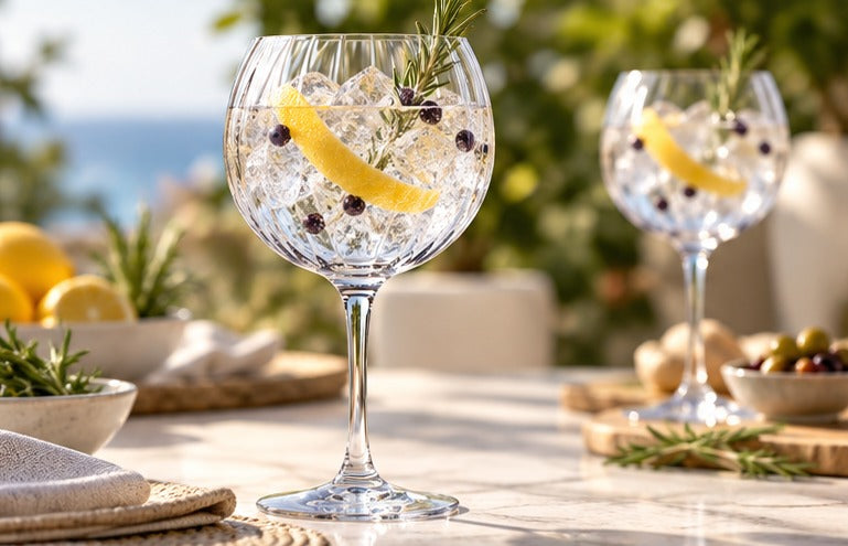 Verre à gin Chef & Sommelier Symetrie 58 cl, sur une table en terrasse