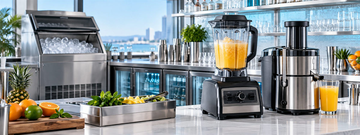 Équipement électrique pour bar BWA : machine à glaons, blender et centrifugeuse