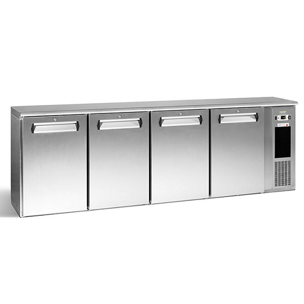 Arrière bar réfrigéré - 4 portes pleines - Inox - 680L - Gamko
