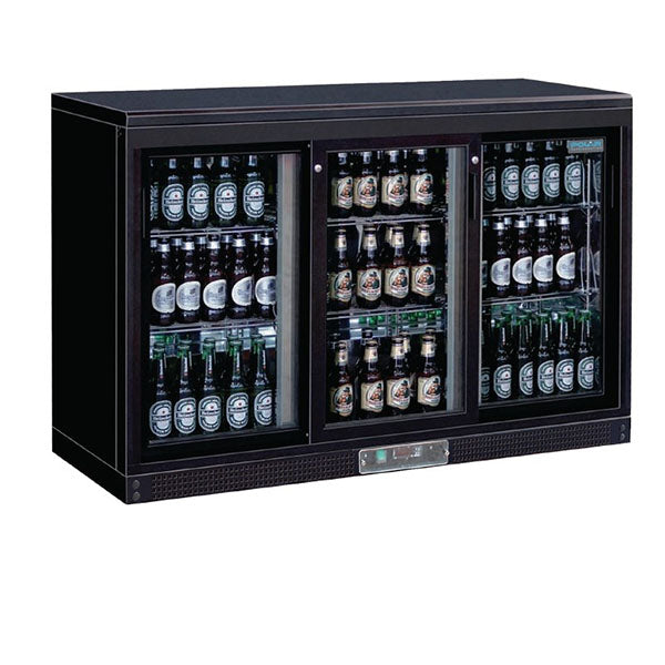 Arrière bar réfrigéré - 273 bouteilles - 3 portes coulissantes - Noir - Polar