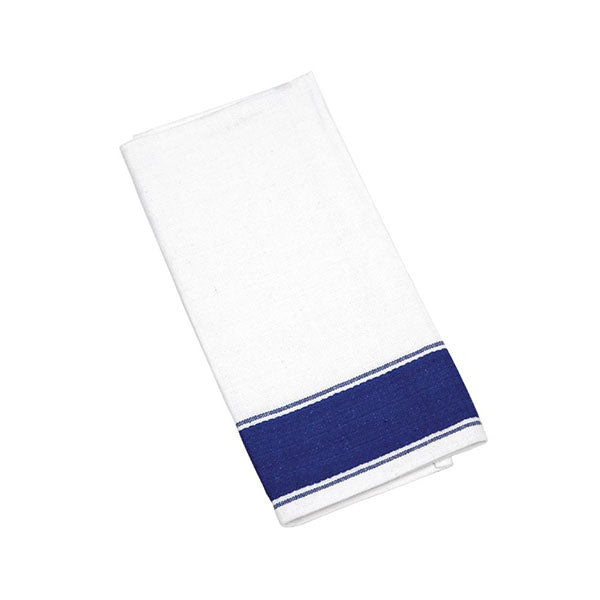 Serviettes Bordure Bleue x10 - Blanche-Bleue - 50cmx35cm - N/A