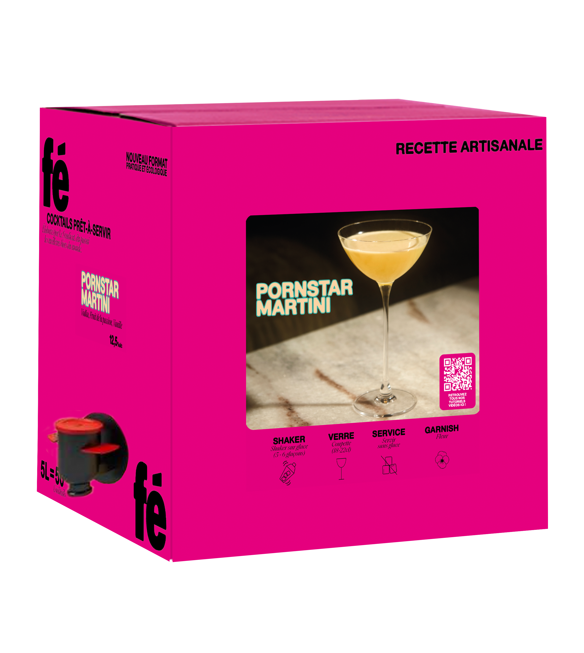 Pornstar Martini 50 Cocktails - Cocktail prêt à servir - Rose - 5L - FÉFÉ